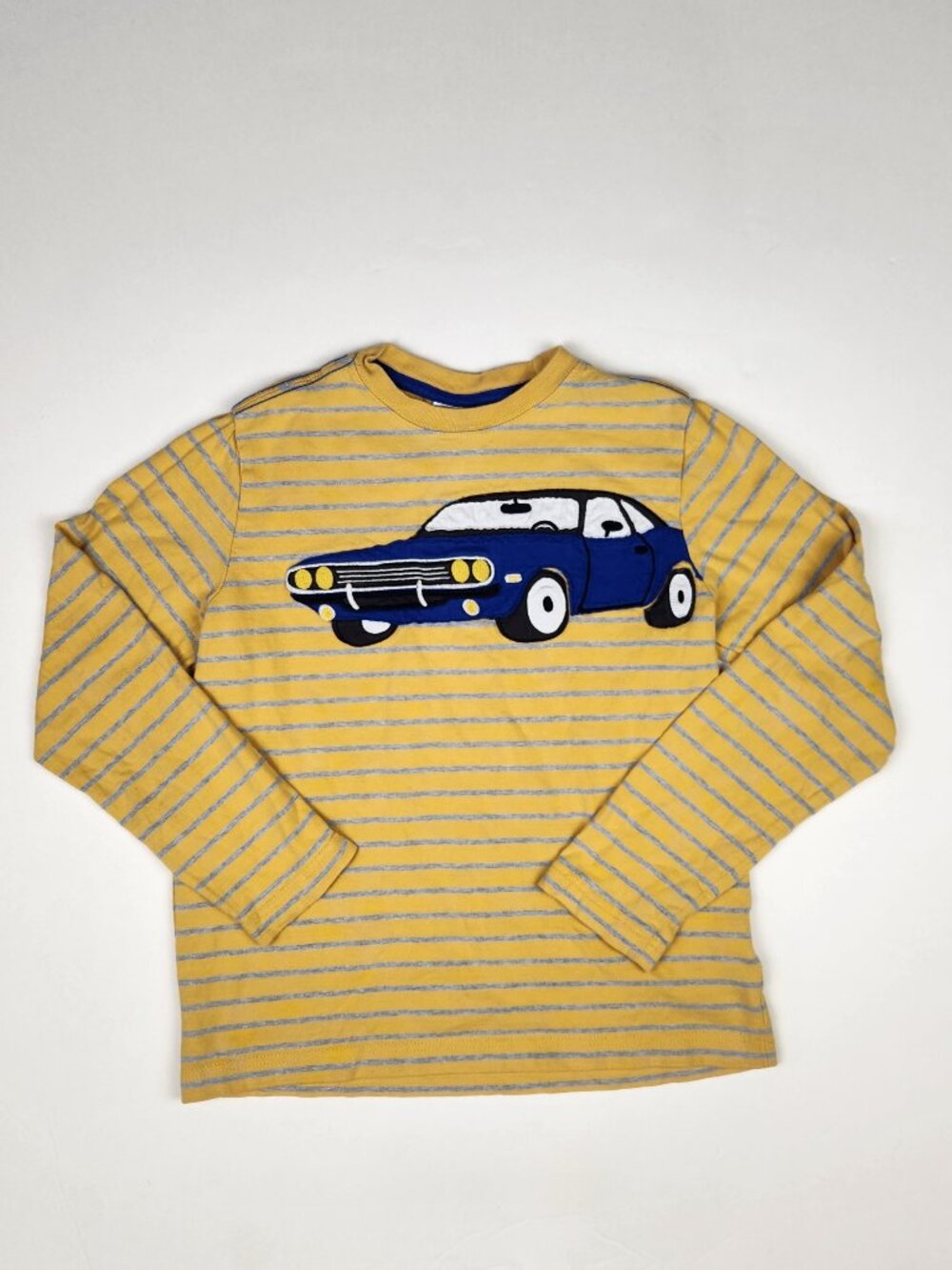 Hanna Andersson Car Applique Striped Long Sleeve Shirt sz 10 / 140 cm